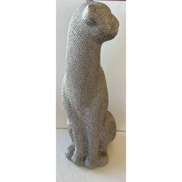 Sagebrook Home 12" Leopard Figurine, Panther , Cheetah , Cat Silver - - Picture 5 of 9